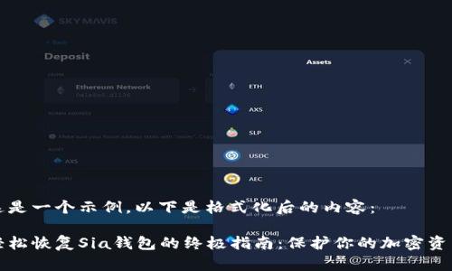 这是一个示例，以下是格式化后的内容：

轻松恢复Sia钱包的终极指南：保护你的加密资产